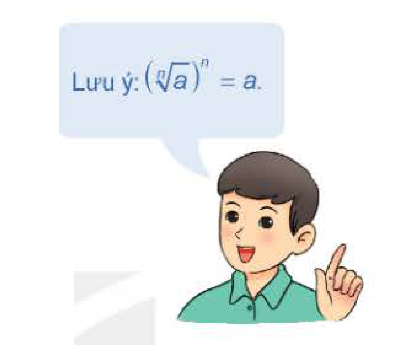 Bạn nam lưu ý (căn n của a)^n = a